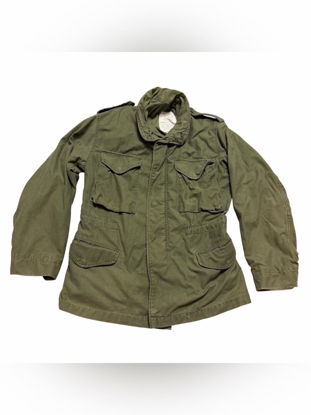 Vintage Military M65 Green 4 Pocket Zip Field Jacket W/ Hood- Size Small-Regular